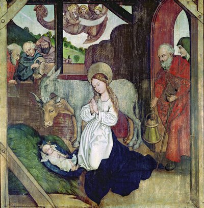 Die Geburt Christi, aus dem Altarbild der Dominikaner, ca. 1470-80 von Martin Schongauer